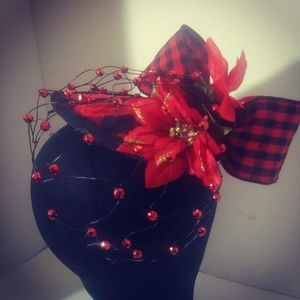 Red and black buffalo check hat